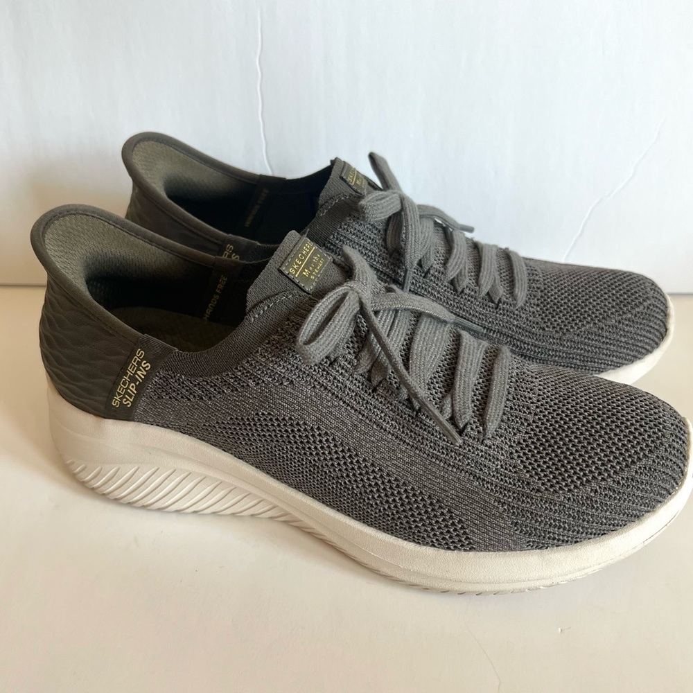 Skechers Women's Easy Slip Ins Charcoal Knit Sneakers US 9.5 UK 6.5 Like New